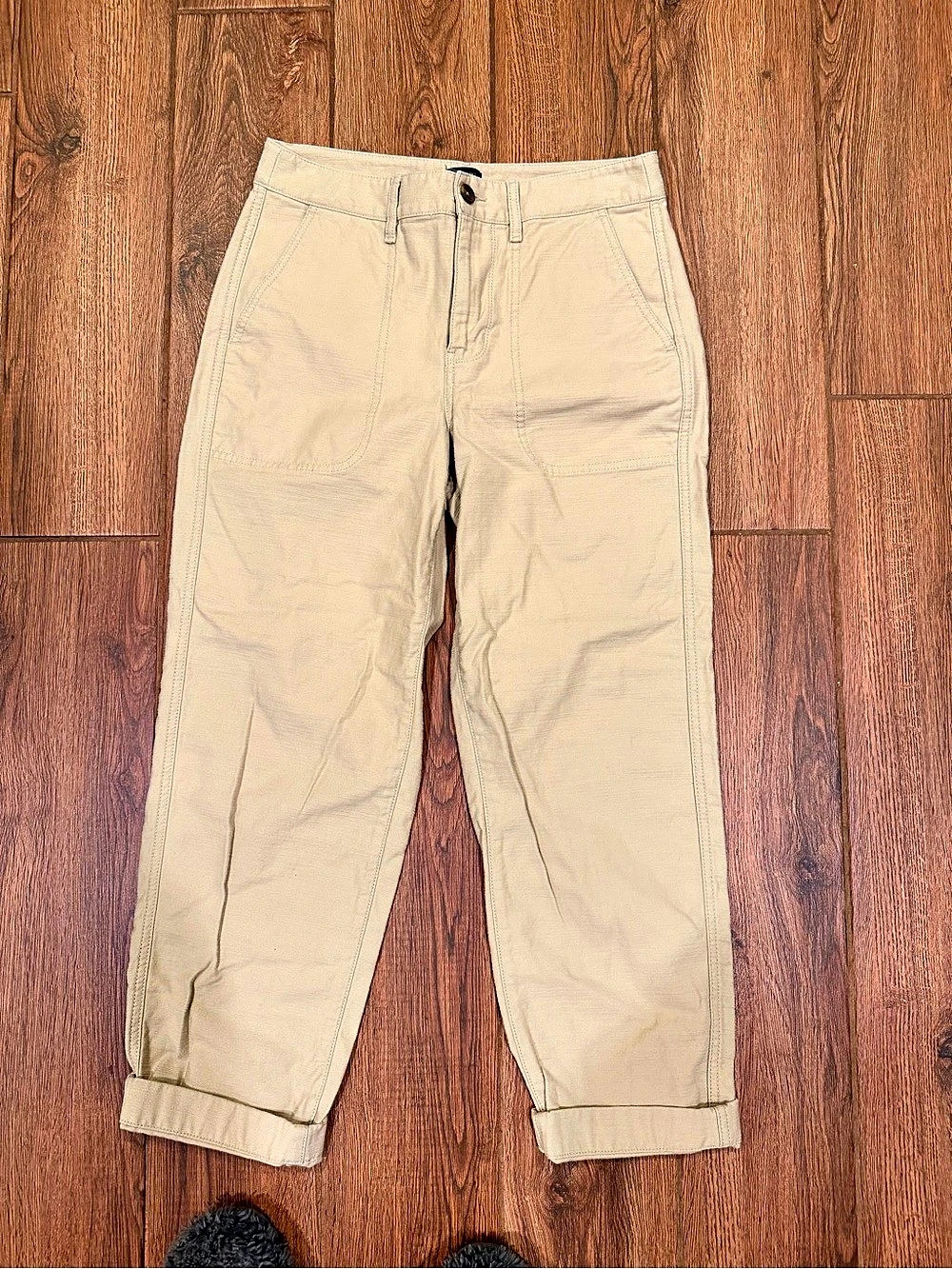 J.CREW Cotton Cuffed Ankle Pants Beige Size 4